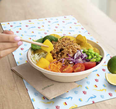 Sea horse and coral blue placemats - TenStickers