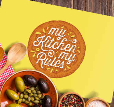 壁炉架橙色手绘厨房报价餐垫 - TenStickers