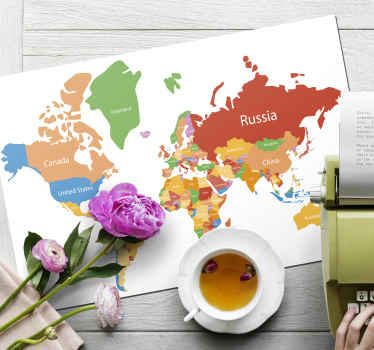 Colourful world map  original placemats - TenStickers