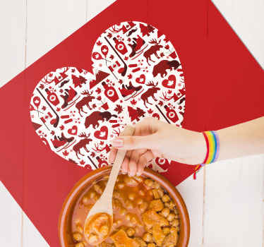 Heart-shaped Canada elements original placemats - TenStickers
