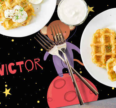 Little monkey with stars Personalised placemats - TenStickers