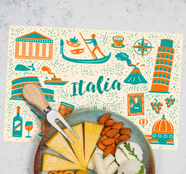 Set de table pour restaurant Icônes les plus célèbres d'italie - TenStickers