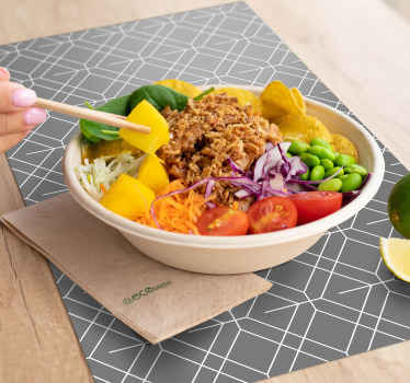 Individuais de mesa modernos Padrão de rede cinza - TenStickers