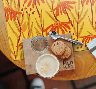 Modern orange flower modern placemats - TenStickers