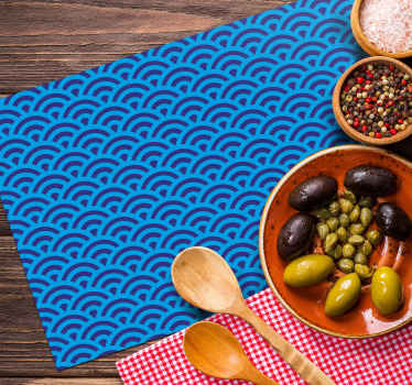 Individuais de mesa originais Onda japonesa azul - TenStickers