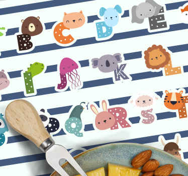 Cute colorful animal alphabets kids placemat - TenStickers