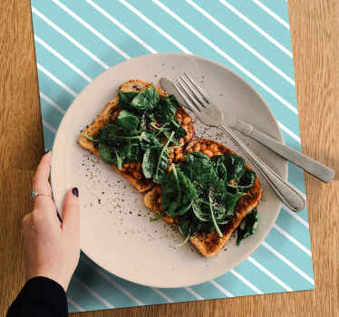 Mantel individual original Rayas diagonales azules - TenVinilo