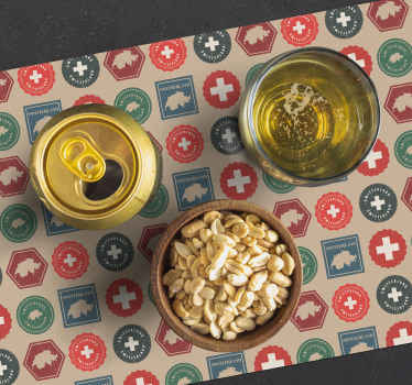 老式的瑞士邮票餐厅餐垫 - TenStickers