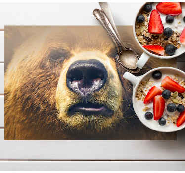 Individuais de mesa de outras cores Cara de urso - TenStickers