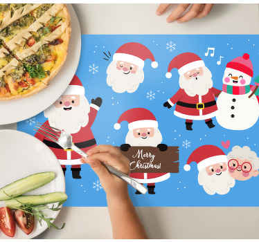 Individuais de mesa de Natal Personagem fofo do papai noel - TenStickers