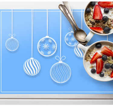 Mavi ve beyaz yılbaşı balonları placemats - TenStickers