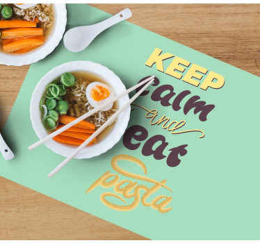 Keep calm pasta quote placemats - TenStickers