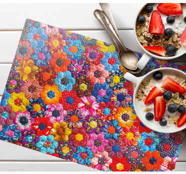 Mantel individual original Parche de flores - TenVinilo