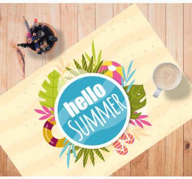 Manteles individuales con nombre Hola verano - TenVinilo