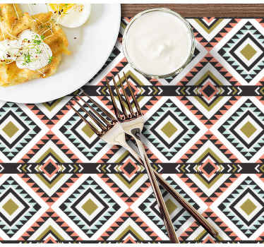 Mantel individual patrón Patrón boho - TenVinilo