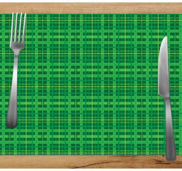 Green tartan textured placemats - TenStickers