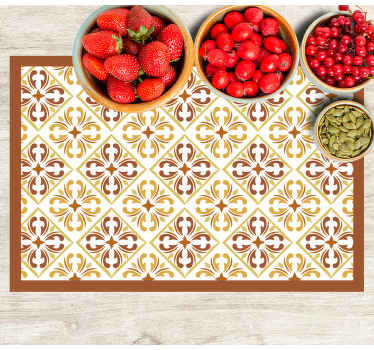 Orange/yellow pattern tile textured placemats - TenStickers