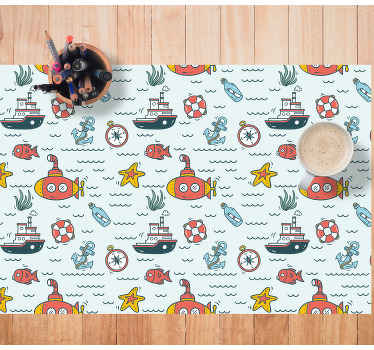 Colorful sailboats pattern nautical kids placemat - TenStickers