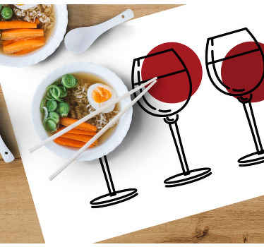 Oryginalne podkładki na stół Kieliszki wina - TenStickers