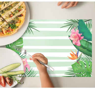 Monstera with white rectangle Vinyl placemats - TenStickers