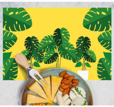 Monstera leaves in plant pots Vinyl placemats - TenStickers