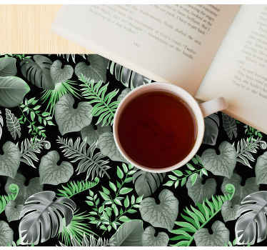 Beautiful dark tropic monstera Vinyl placemats - TenStickers