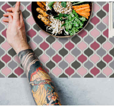 Manteles individuales elegantes Estampado rosa y gris - TenVinilo