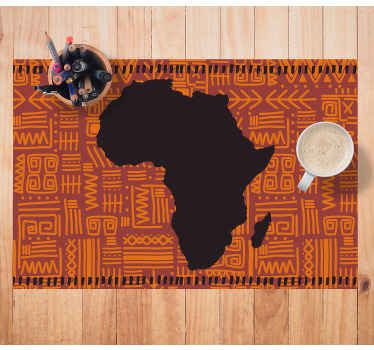 Africa map  tribal pattern textured placemats - TenStickers