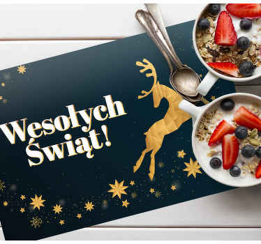 Podkładki na stół swiateczne Złoty renifer - TenStickers