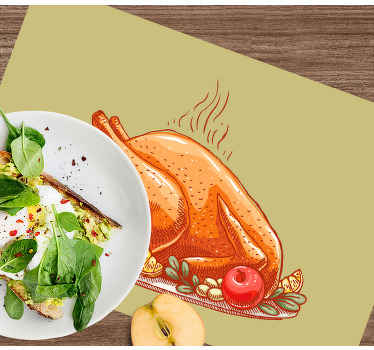 Roast Turkey on a platter Christmas placemats - TenStickers