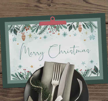 Christmas tree leaves Christmas placemats - TenStickers