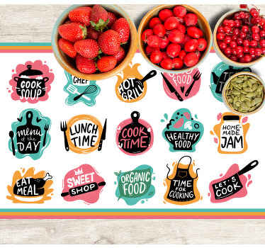 Tischset zuhause Kochen essen küche abzeichen logos - TenStickers