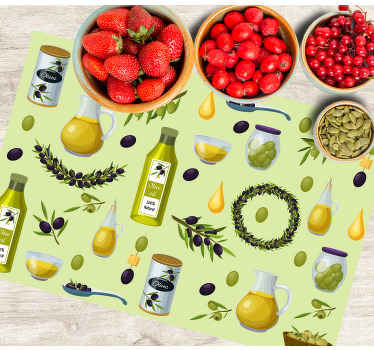 κινούμενα σχέδια ελιά εικονίδια μοντέρνα πλακάτ - TenStickers