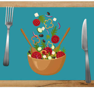 ελληνική σαλάτα μπολ μοντέρνα πλακάτ - TenStickers