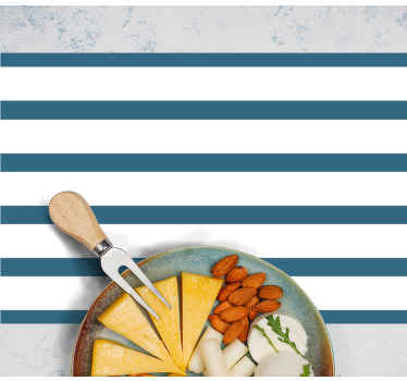 Individuais de mesa elegantes riscas azuis e brancas - TenStickers