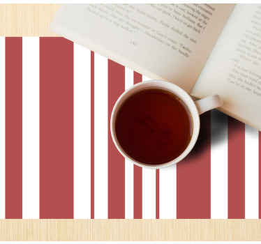 Individuais de mesa de texturas riscas vermelhas e brancas - TenStickers