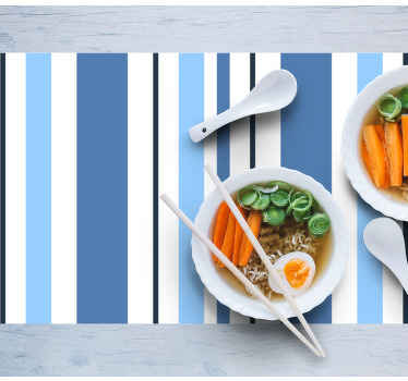 Mantel individual patrón Tonos de rayas azules - TenVinilo