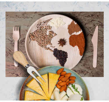 World map plate and cutlery Vinyl placemats - TenStickers