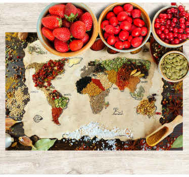 Spices world map Vinyl placemats - TenStickers