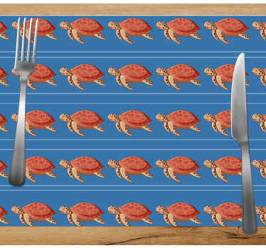 Mantel individual casa Diseño de fondo transparente con tortugas  - TenVinilo