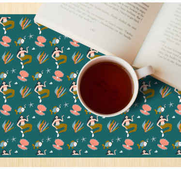 γοργόνα θαλάσσια ζώα γελοιογραφία παιδιά πλακάτ - TenStickers