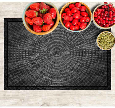 čierny vinylový prestieranie s geometrickým vzorom - Tenstickers