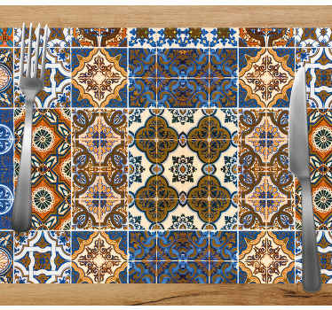 Individuais de mesa elegantes Azulejo colorido vintage - TenStickers