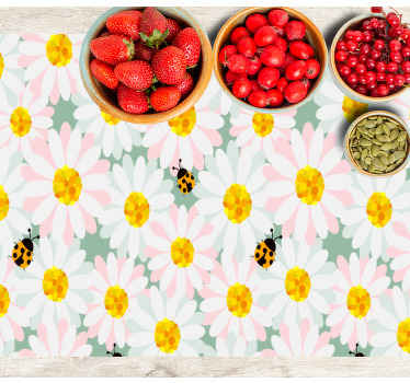 Individuais de mesa elegantes Margaridas e joaninhas - TenStickers