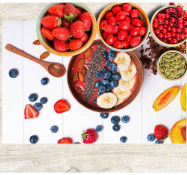 Vas de smoothie cu zmeura vinil placemats - TenStickers