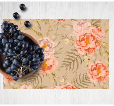 Mantel individual moderno Conjunto de flores antiguas vintage - TenVinilo