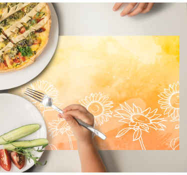 Sun Flower modern placemats - TenStickers