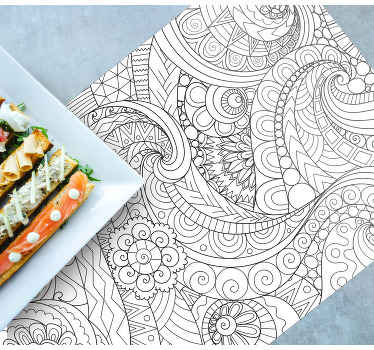 Individuais de mesa elegantes Mandala branca - TenStickers