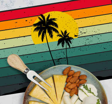 70's retro palm original placemats - TenStickers