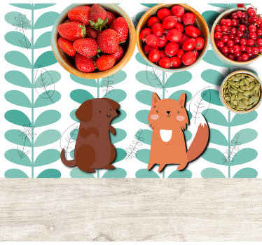 Individuais de mesa infantis Melhores amigos de raposa e cão - TenStickers